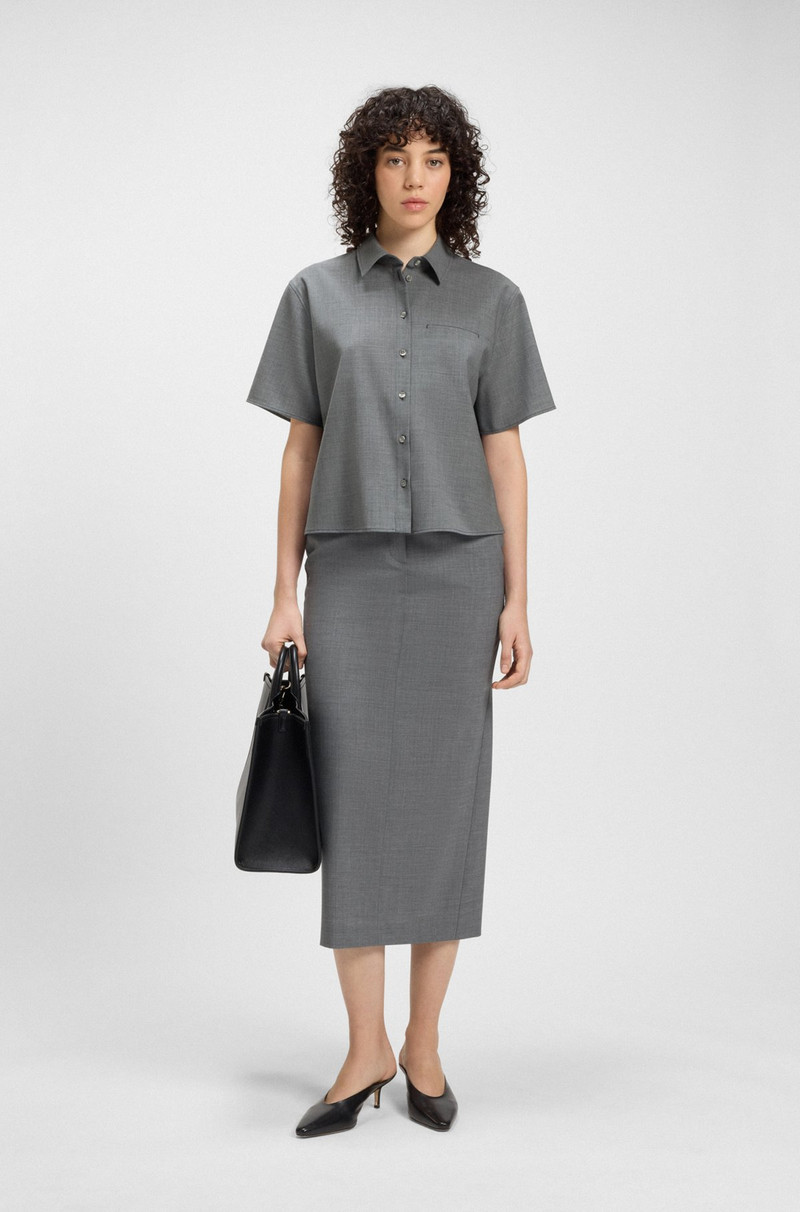 BOSS PENCIL SKIRT IN MELANGE VIRGIN WOOL outlook