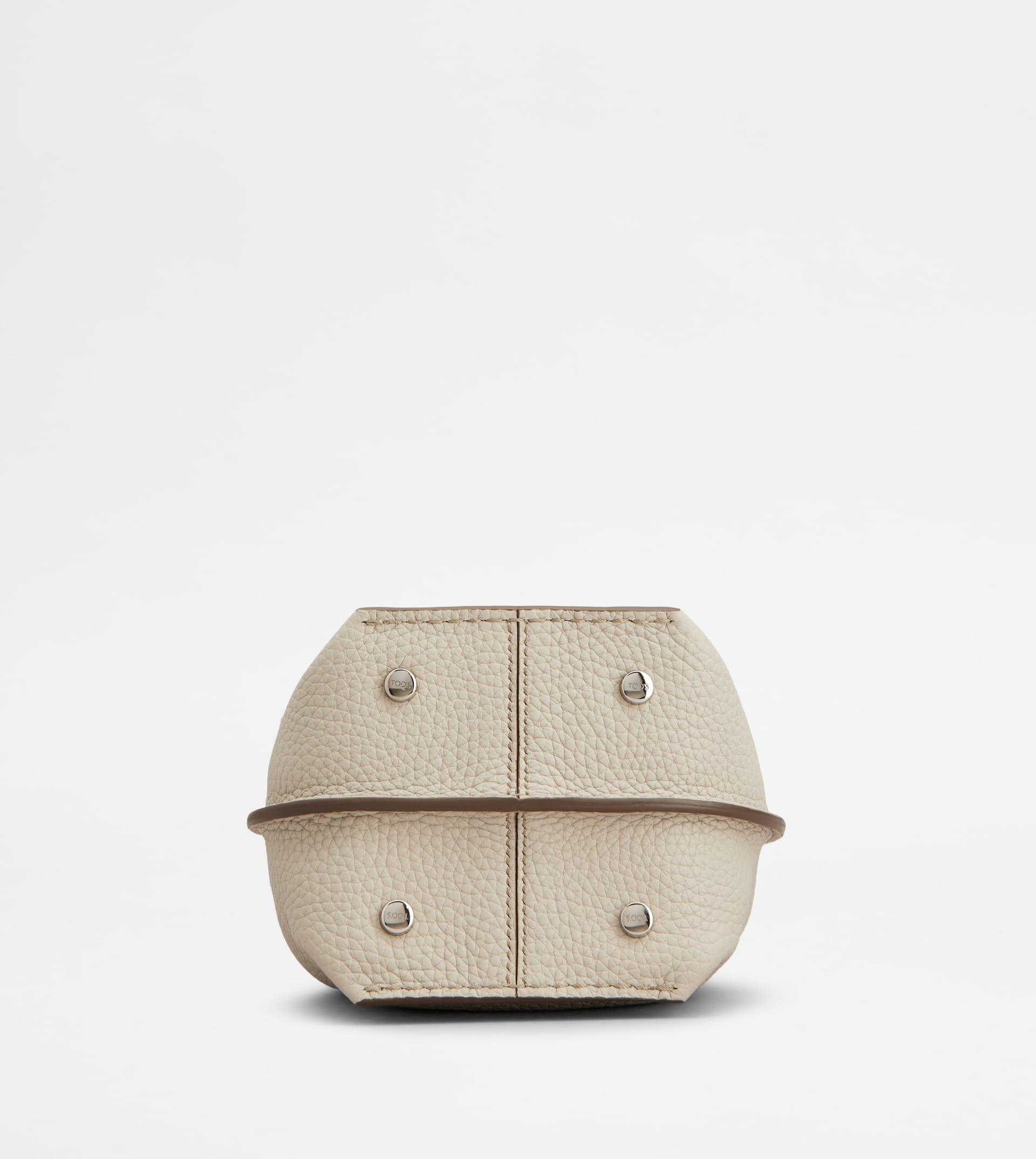 BUCKET BAG IN LEATHER MICRO - OFF WHITE - 3