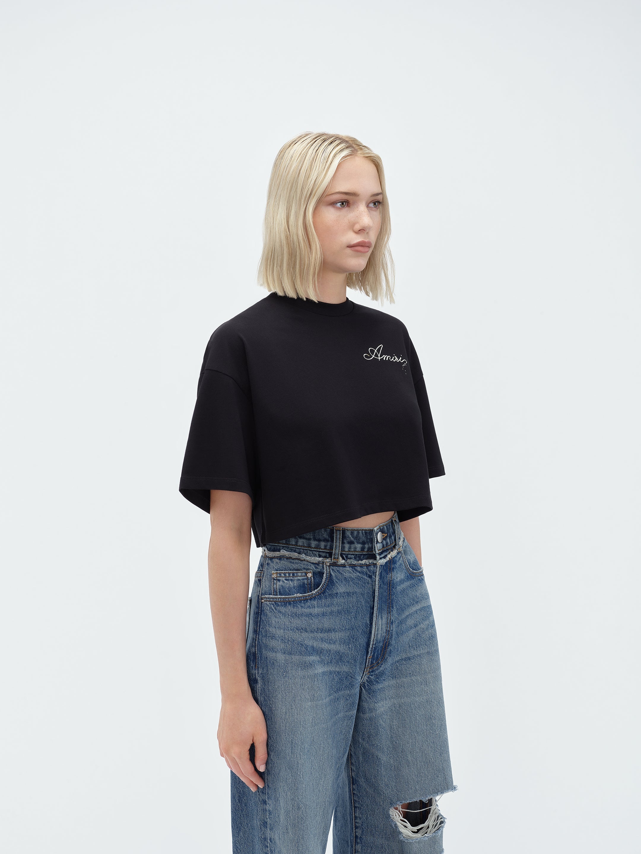 CHAMPAGNE CROPPED TEE - 4