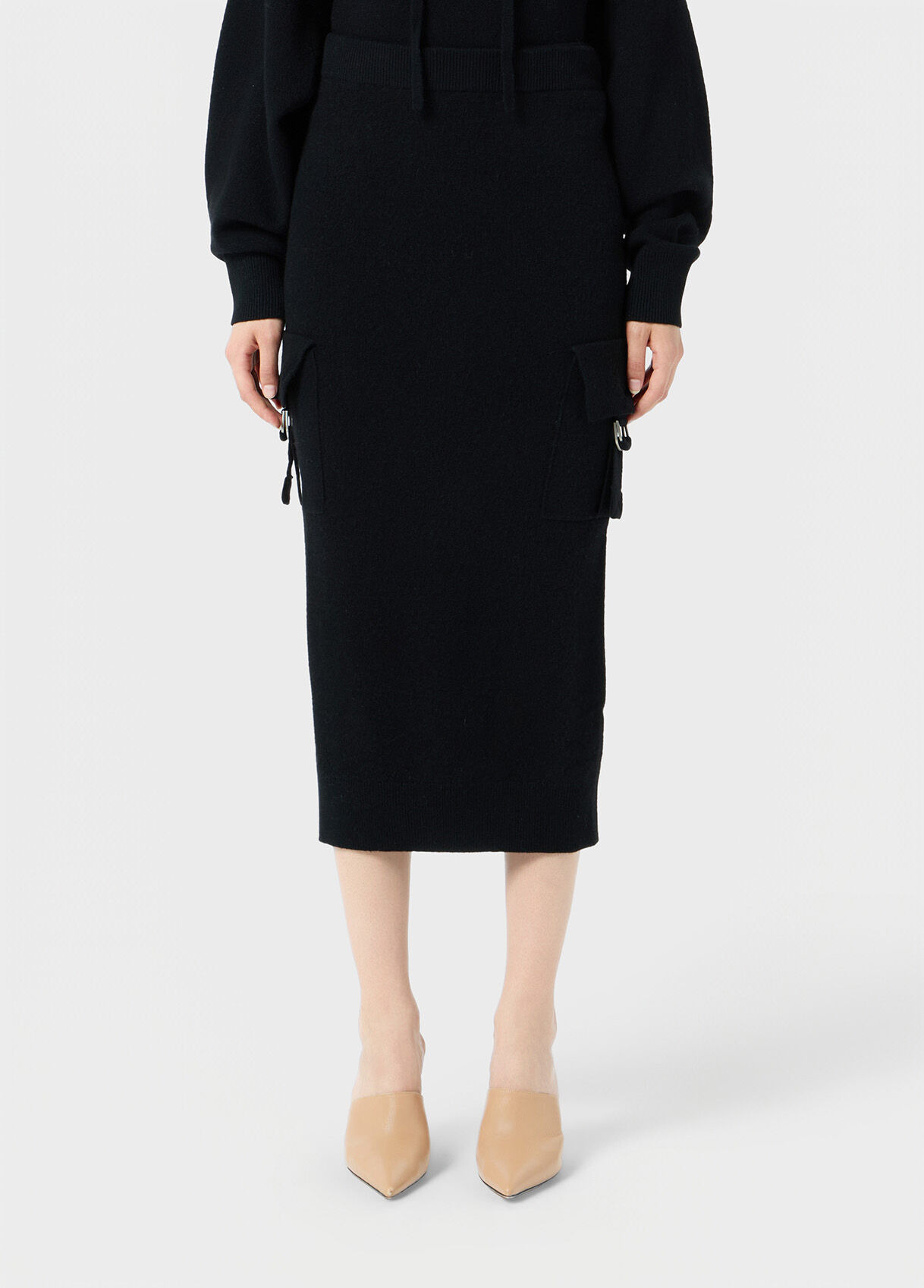 MIDI KNIT SKIRT WITH CARGO POCKETS - 2