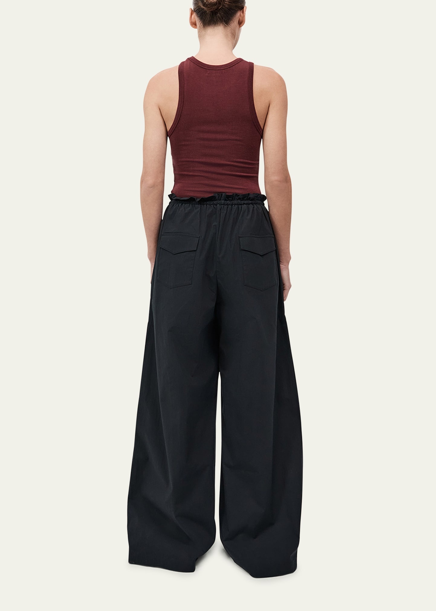 Wide-Leg Paper Bag Pants - 3