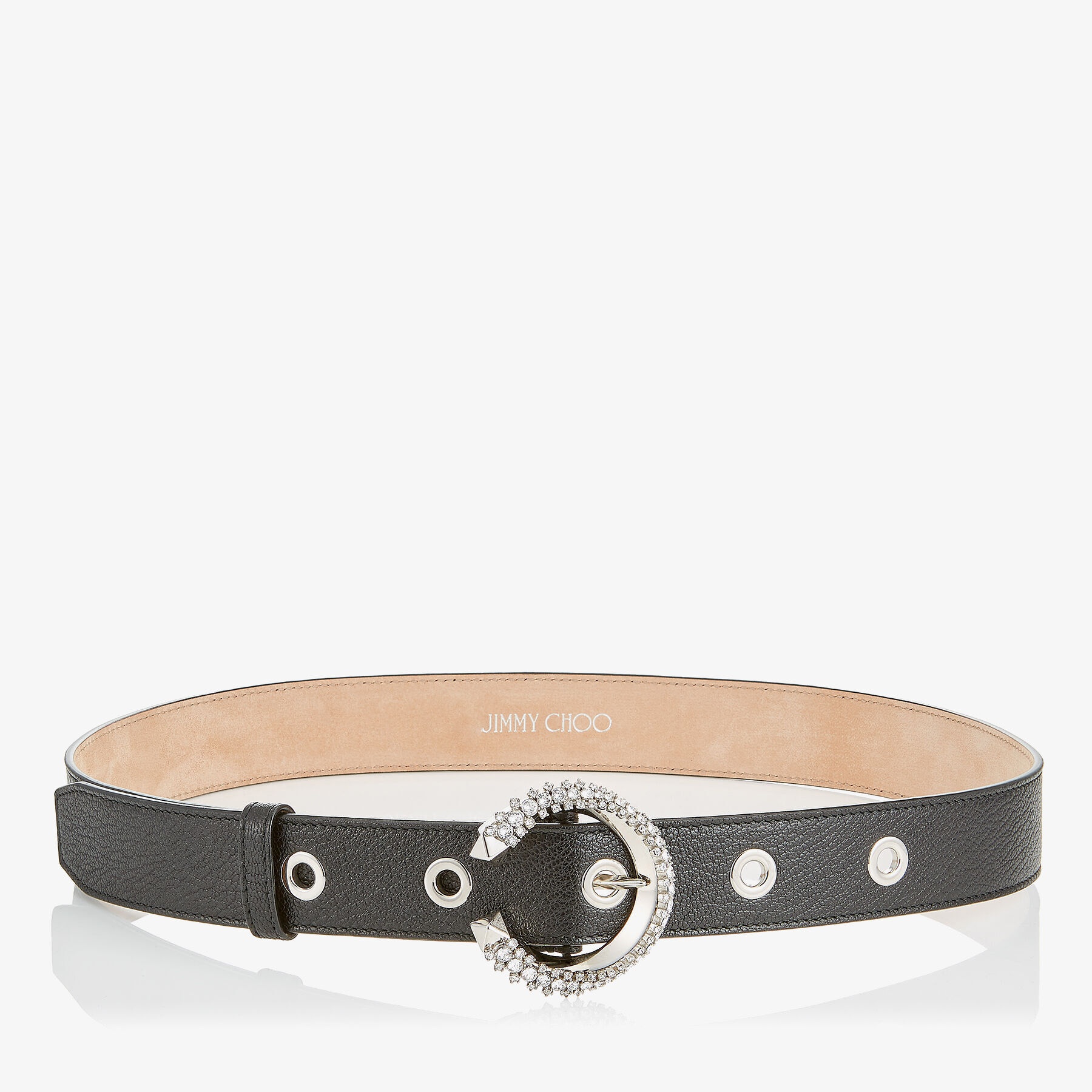 Jimmy Choo Helina logo-buckle leather belt - Black