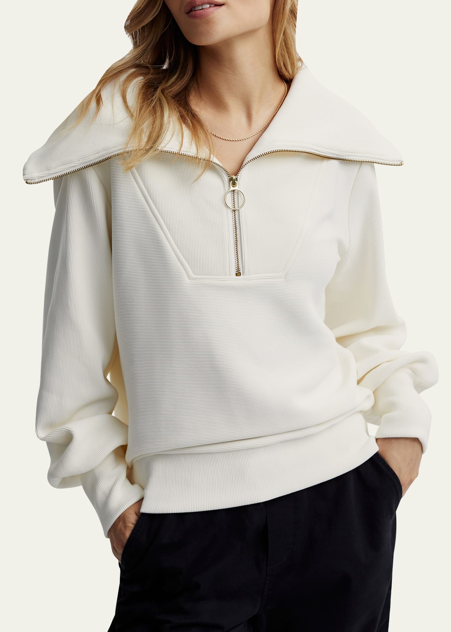 Vine Oversized 1/2-Zip Pullover Sweatshirt - 4