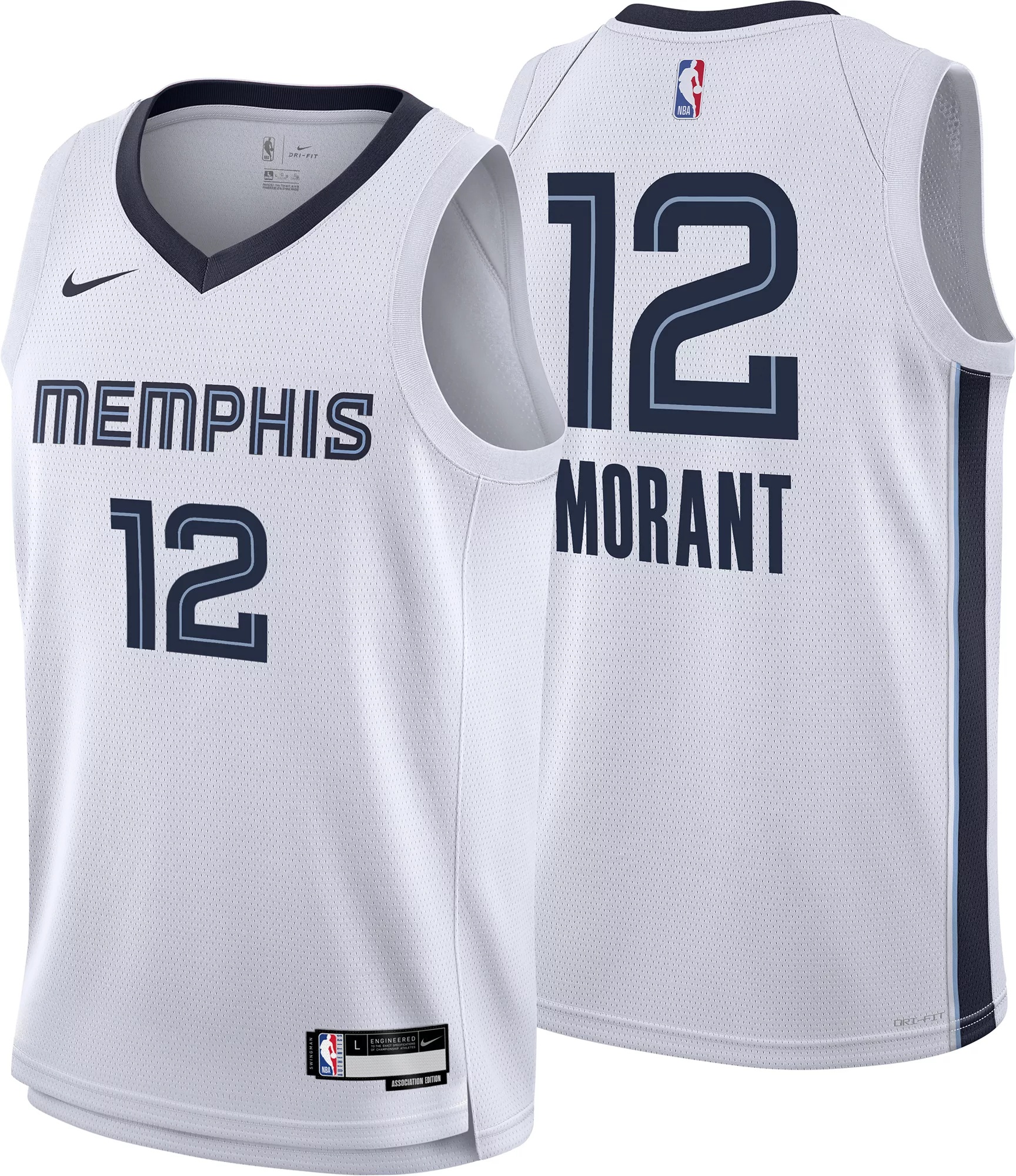 Nike Youth Memphis Grizzlies Ja Morant #12 White Swingman Jersey - 1