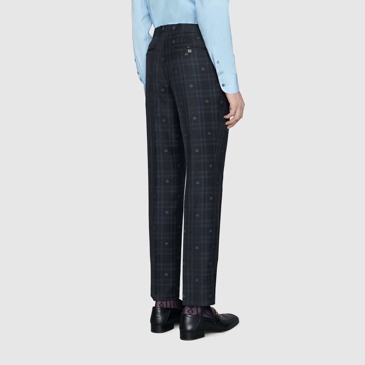 Fitted bee check wool suit - 6