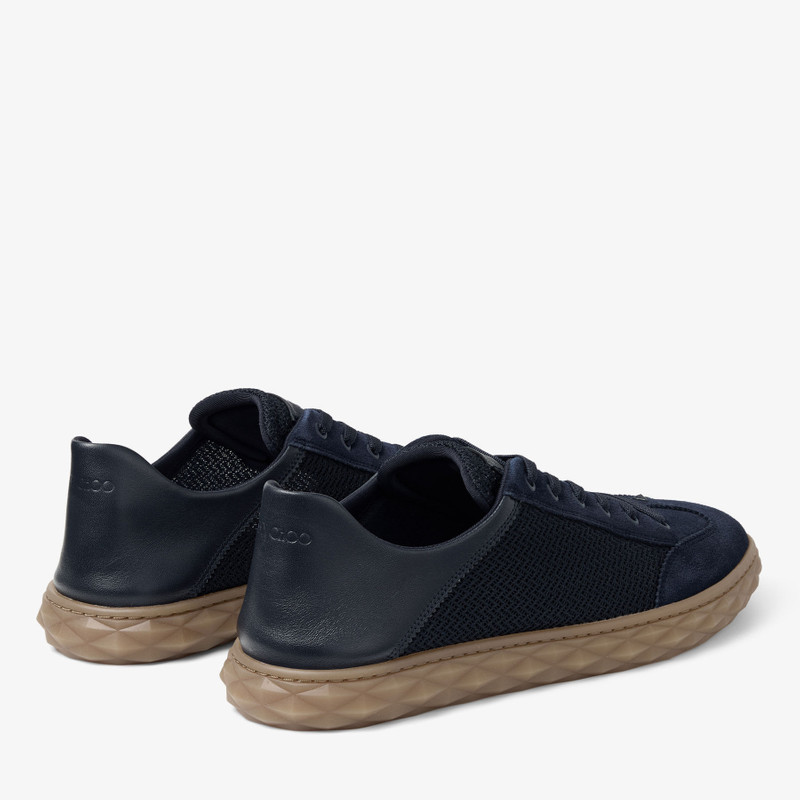 JIMMY CHOO Diamond Flex M Midnight Mix Leather Mix and Textured Air Mesh Low Top Trainers outlook