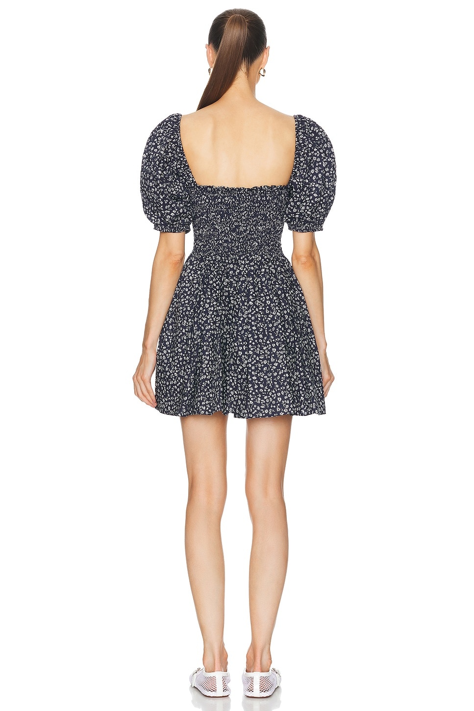 Shirred Peasant Mini Dress - 3