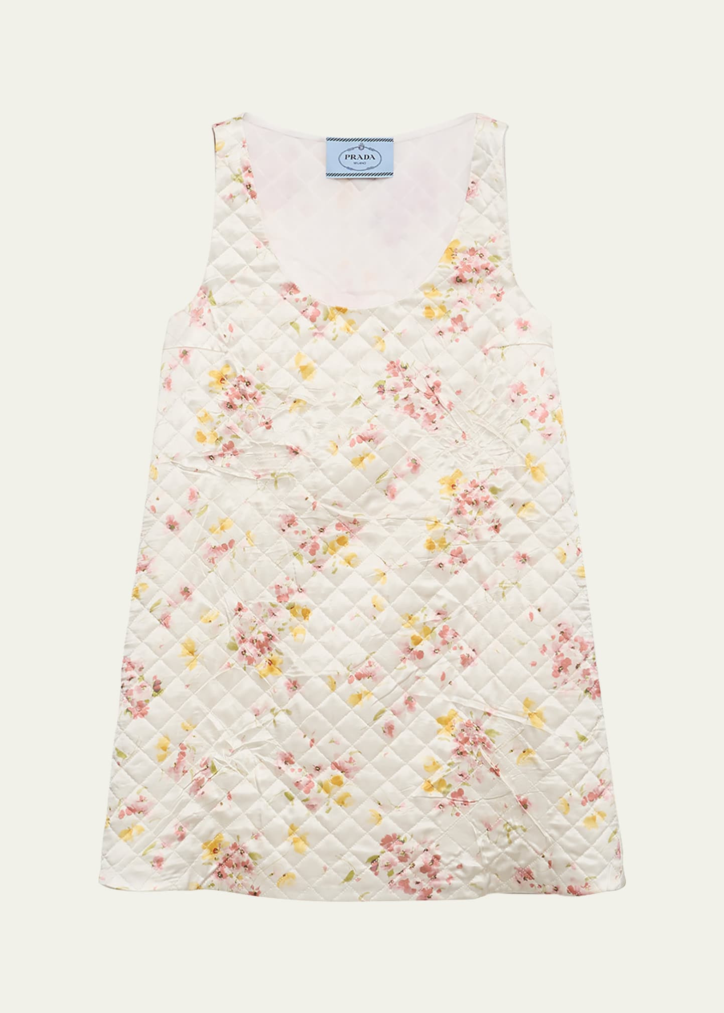 Bouquet Satin Quilted Mini Dress - 1