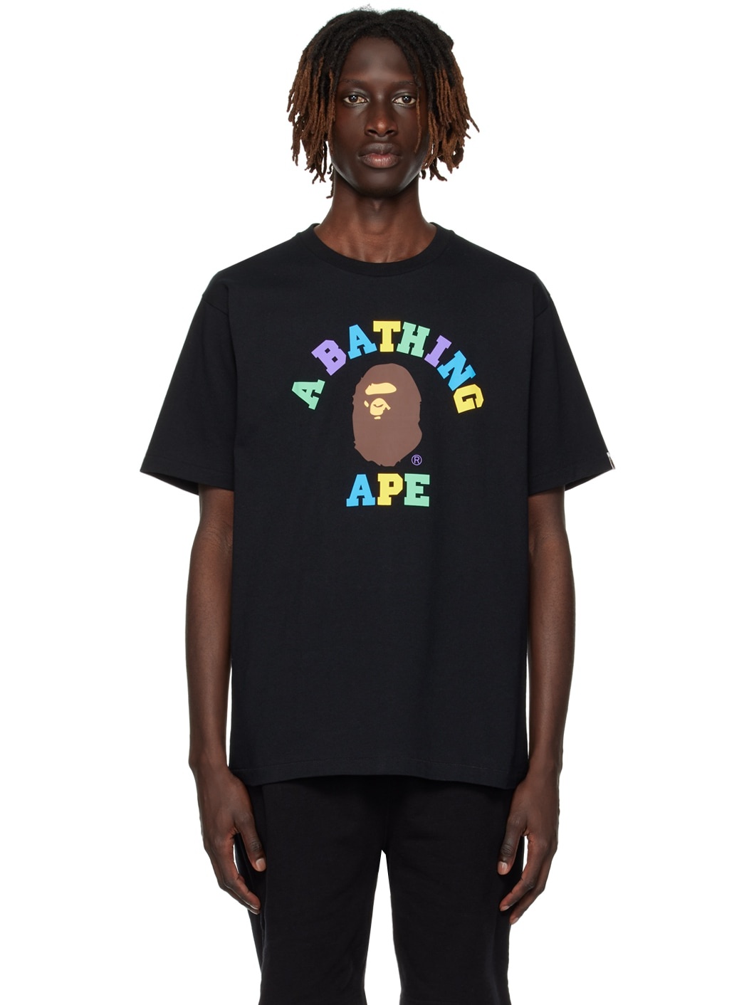 A BATHING APE® Black Printed T-Shirt | REVERSIBLE