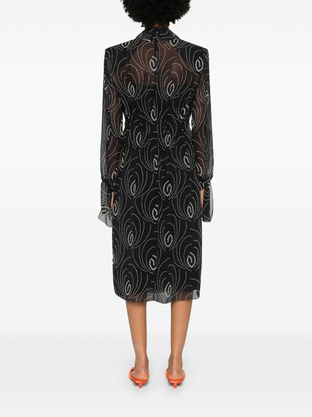 graphic-print chiffon midi dress - 4