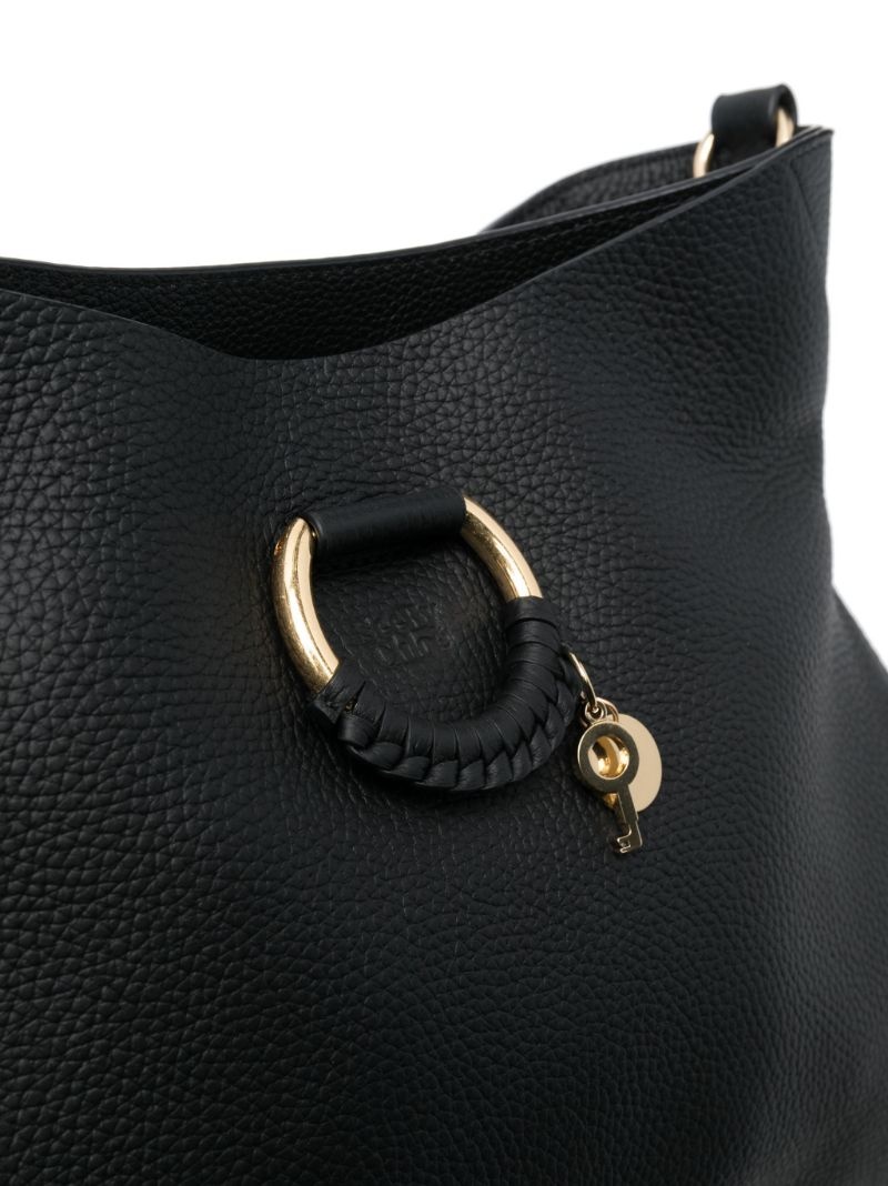 charm-detail leather tote bag - 4