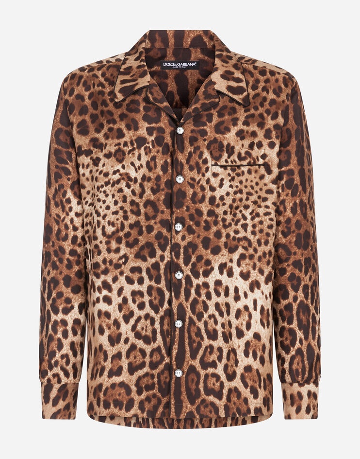 Silk pyjama shirt with leopard print - 3