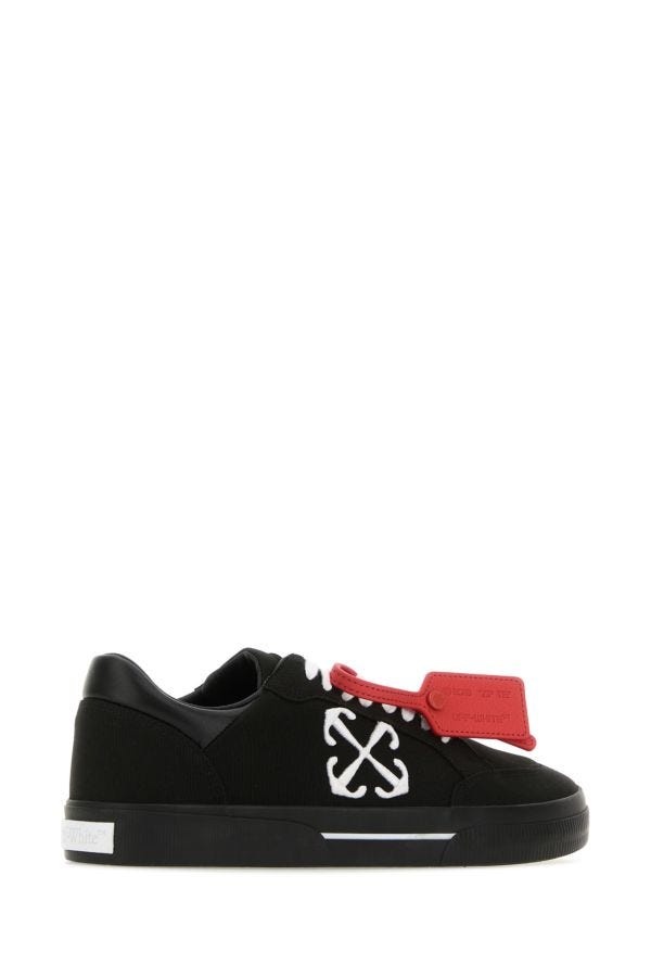 Off White Man Black Canvas New Low Vulcanized Sneakers - 3