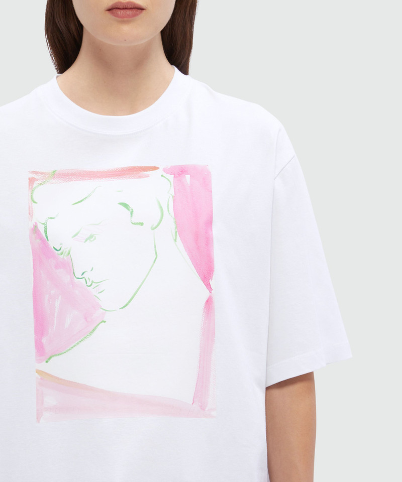 White jersey T-Shirt with Luke Edward Hall x MSGM graphics 5