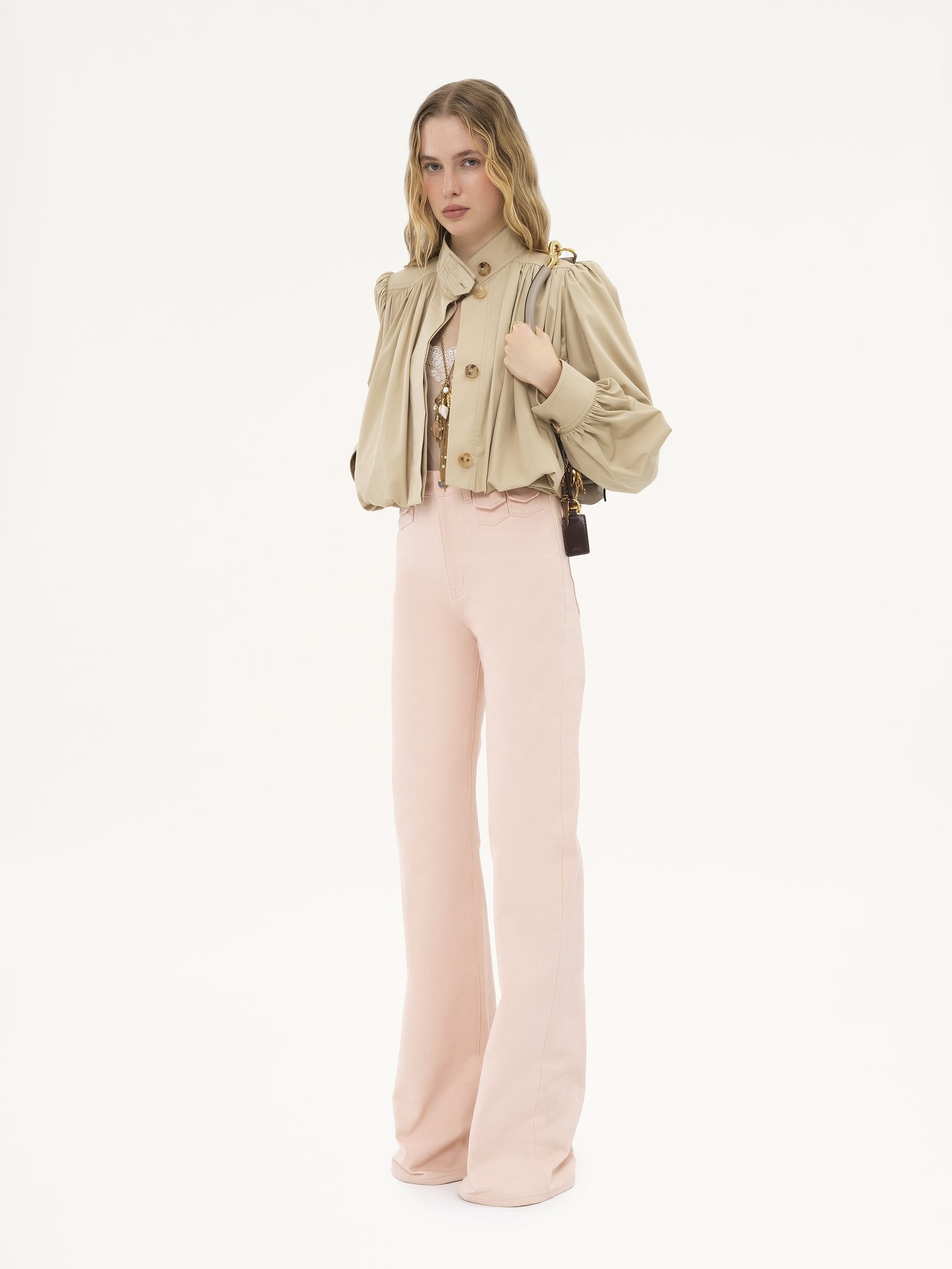GATHERED BOULE JACKET IN COTTON GABARDINE - 3