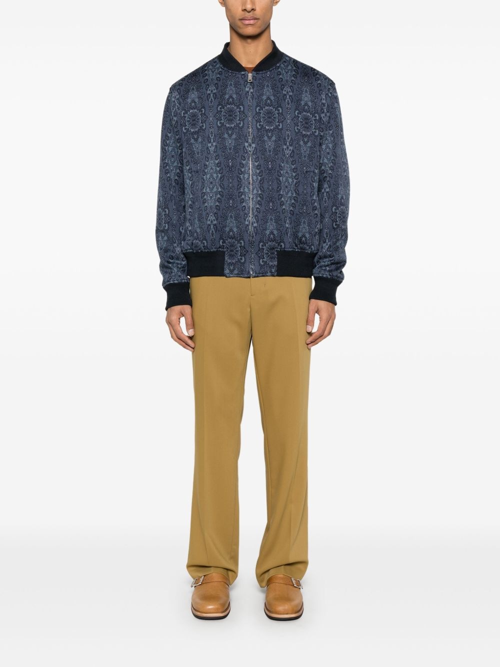 patterned-jacquard bomber jacket - 2