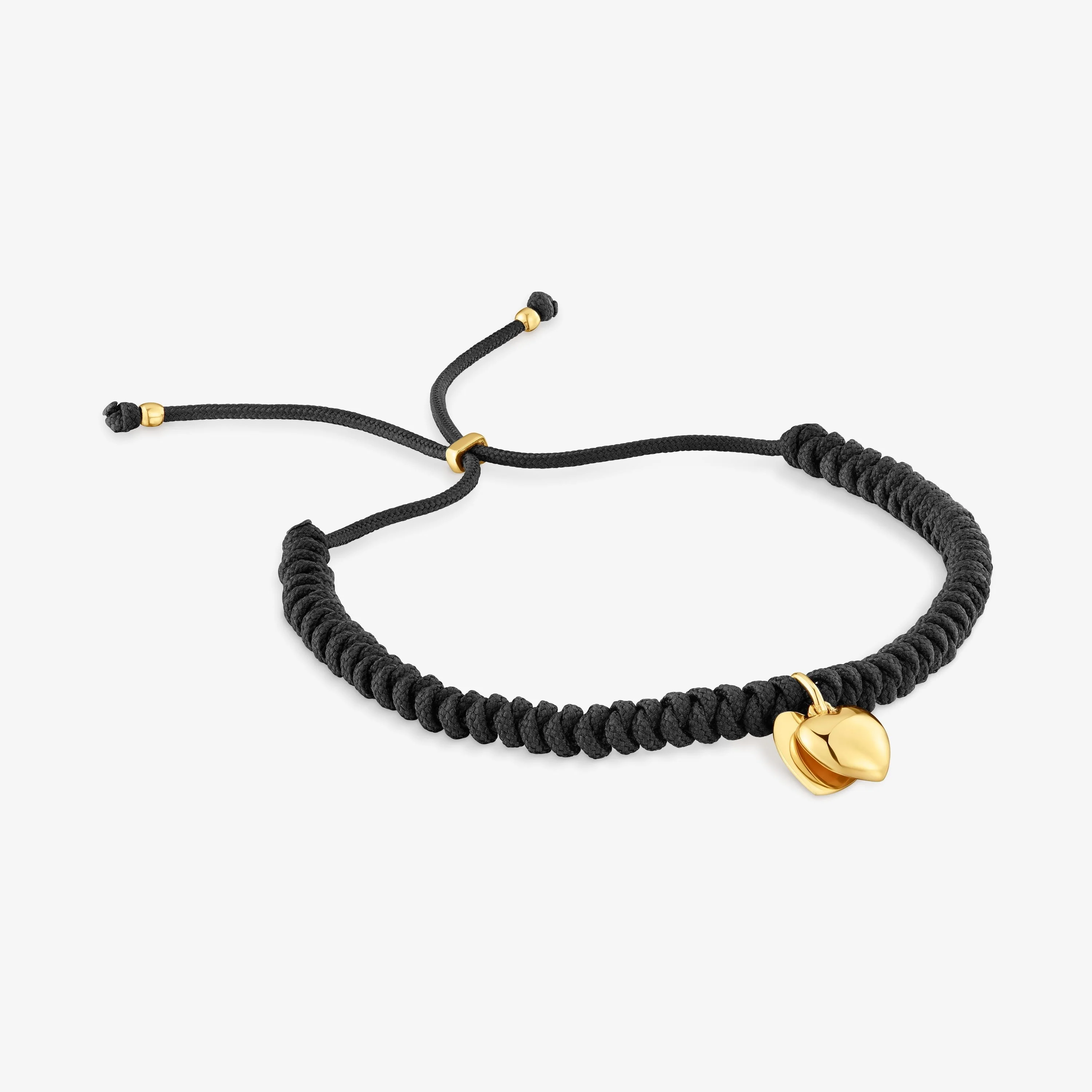 14K solid gold and black nylon double-heart Bracelet TOUS Flechazo - 1
