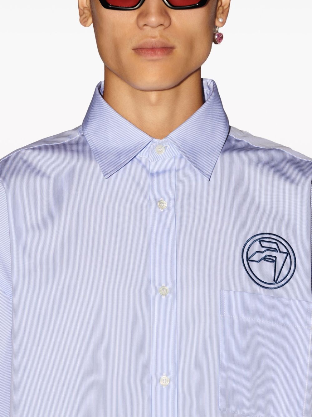 short-sleeve striped cotton shirt - 6