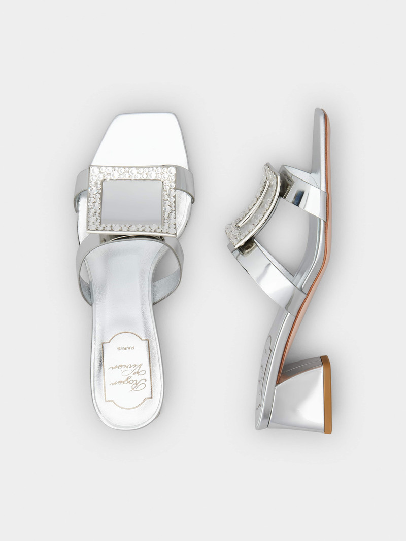 Bikiviv' Strass Buckle Mules in Leather 4