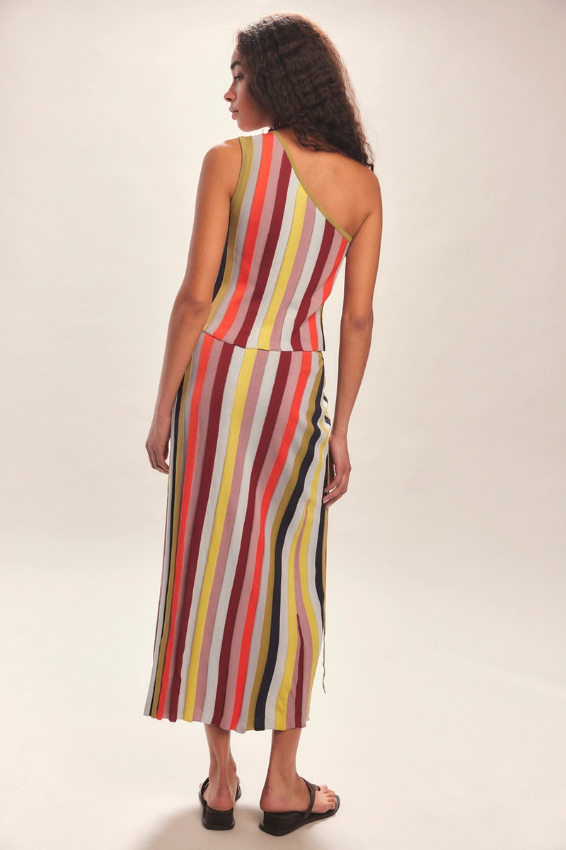 THIRD FORM THIRD FORM Rhythm Knit One Shoulder Midi Skirt Set outlook