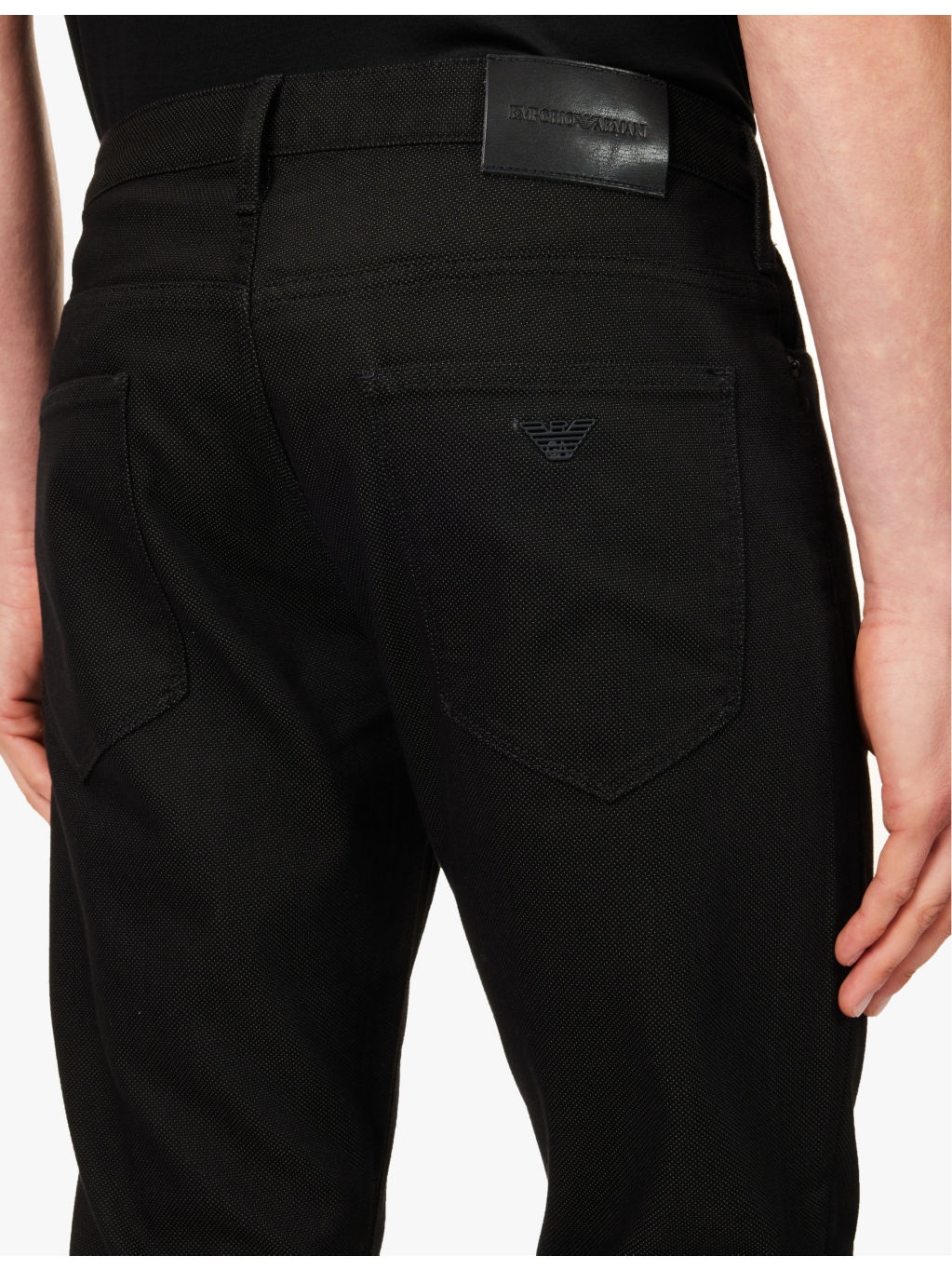 Brand-patch regular-fit tapered-leg low-rise cotton-blend jeans - 6