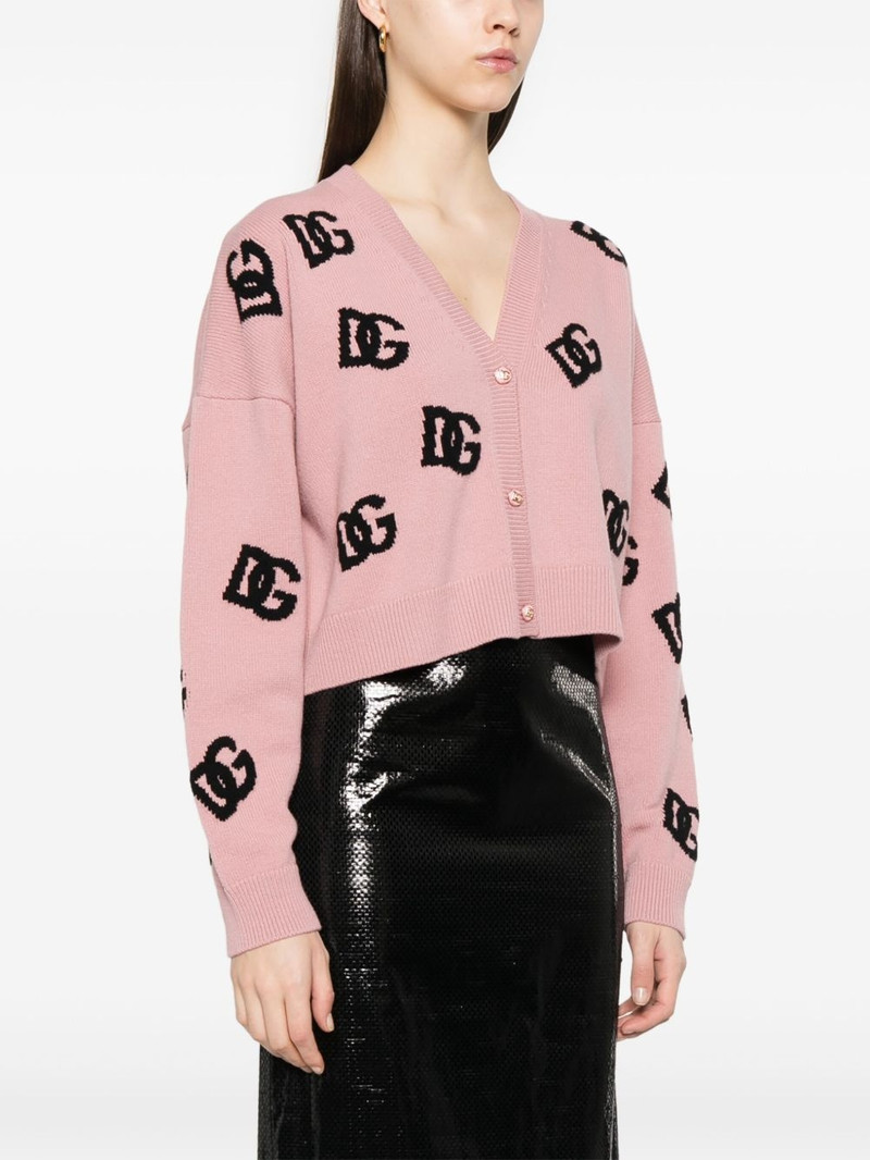 jacquard-logo cropped cardigan 3