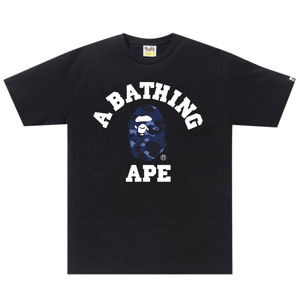 Bape Color Camo College Tee 'Black/Navy' - 1