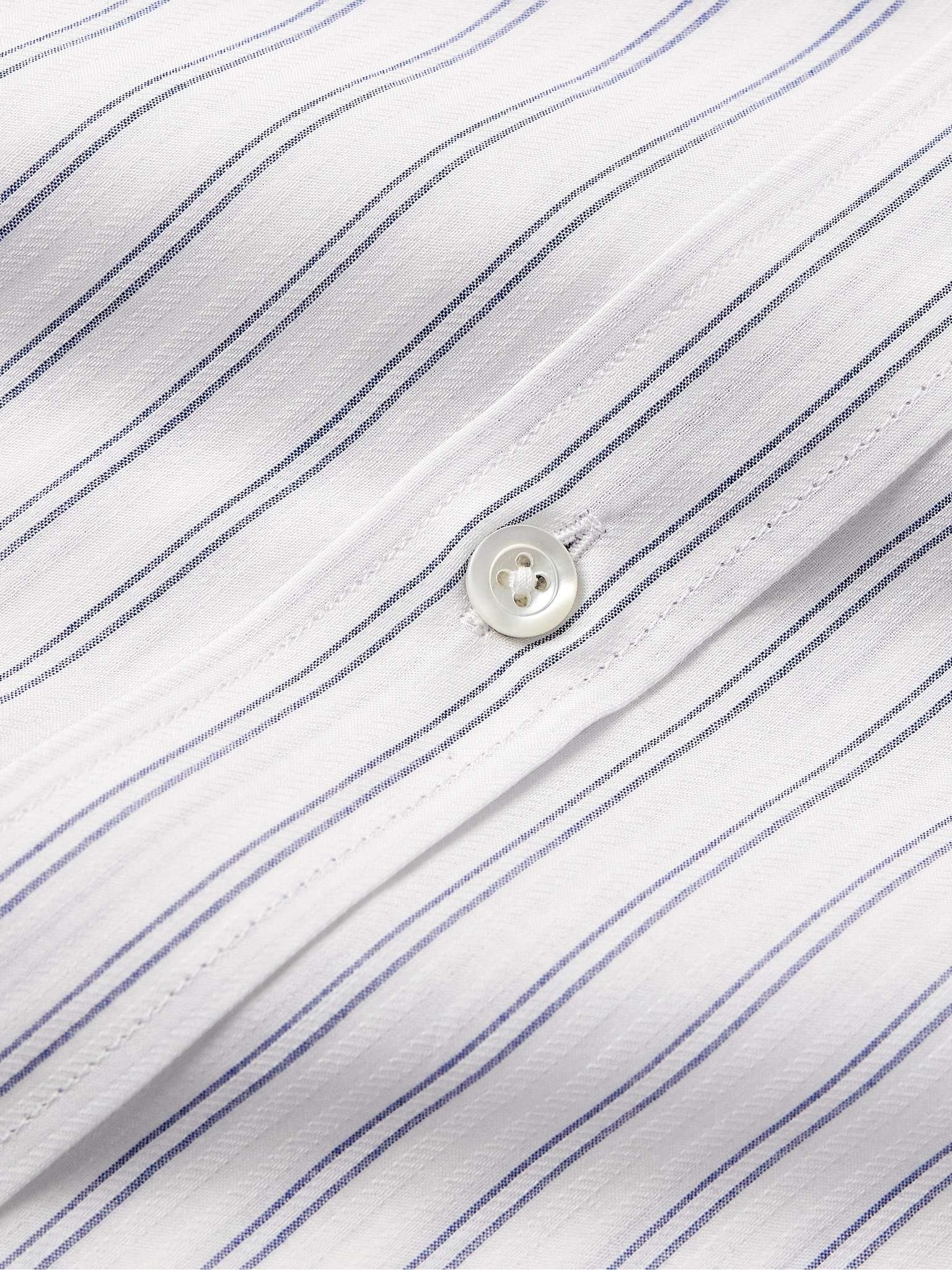 Slim-Fit Striped Cotton-Poplin Shirt - 5