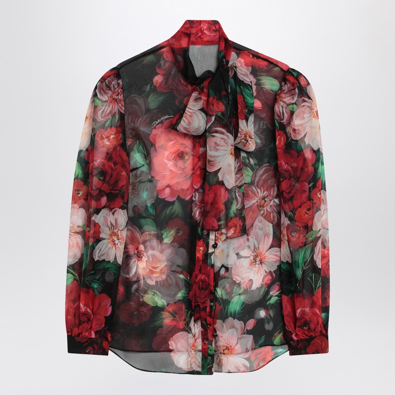 Dolce&Gabbana Shirt With Bow In Chiffon With Floral Print Women - 1