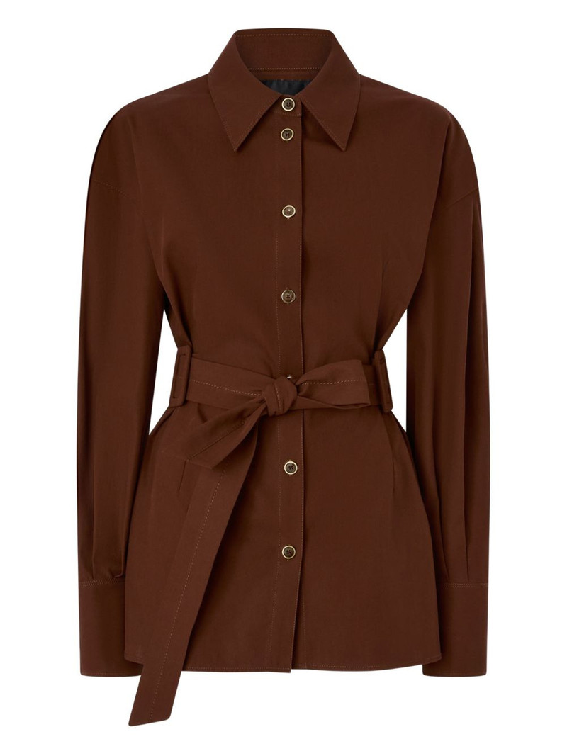 belted collared top 1