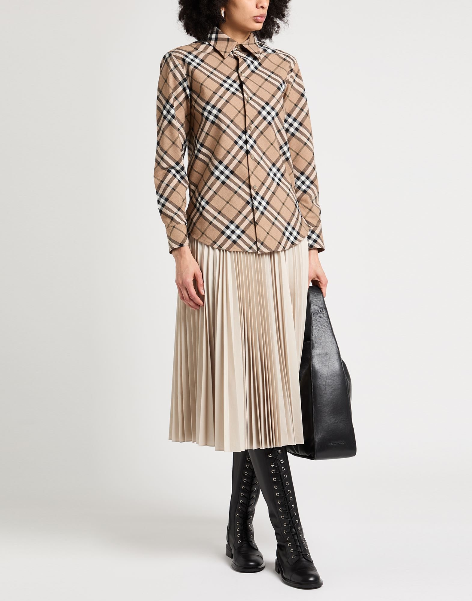 Khaki Women's Checked Shirt - 2