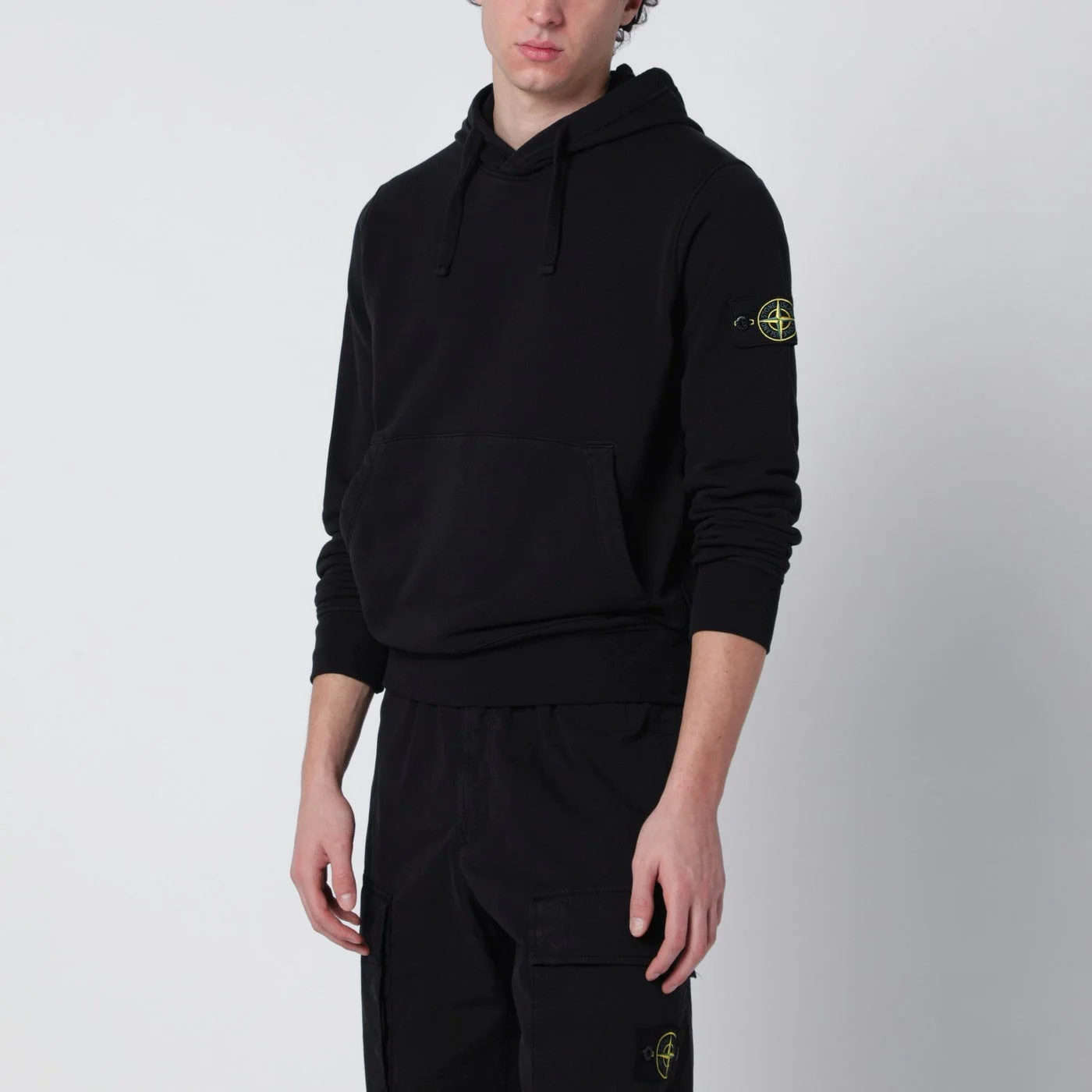 Black cotton hoodie - 1