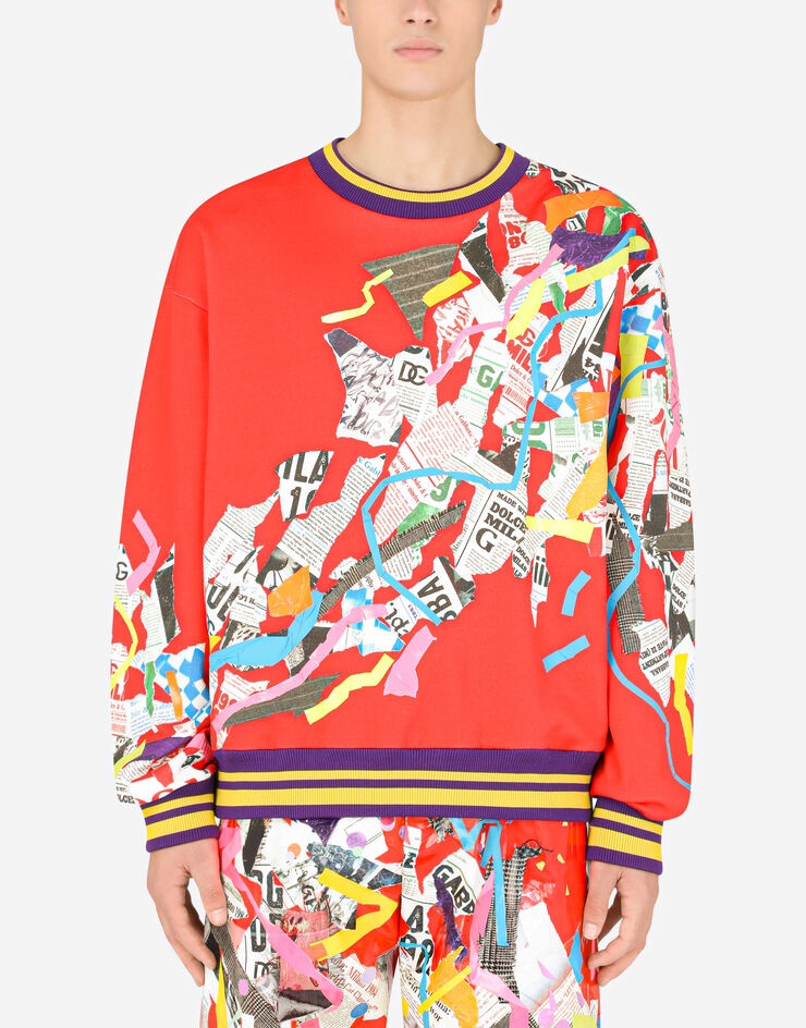 Sweatshirt with newspaper patchwork print - 2