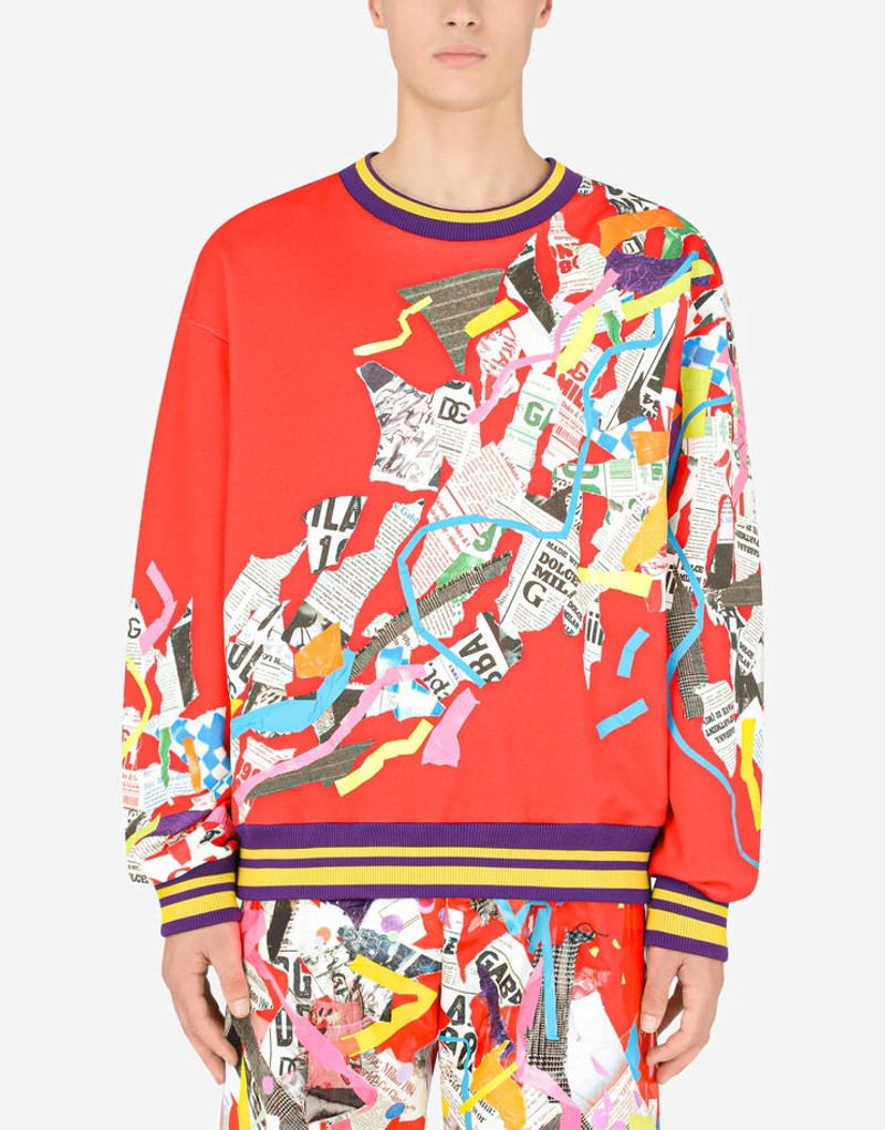 Dolce & Gabbana Sweatshirt with newspaper patchwork print outlook