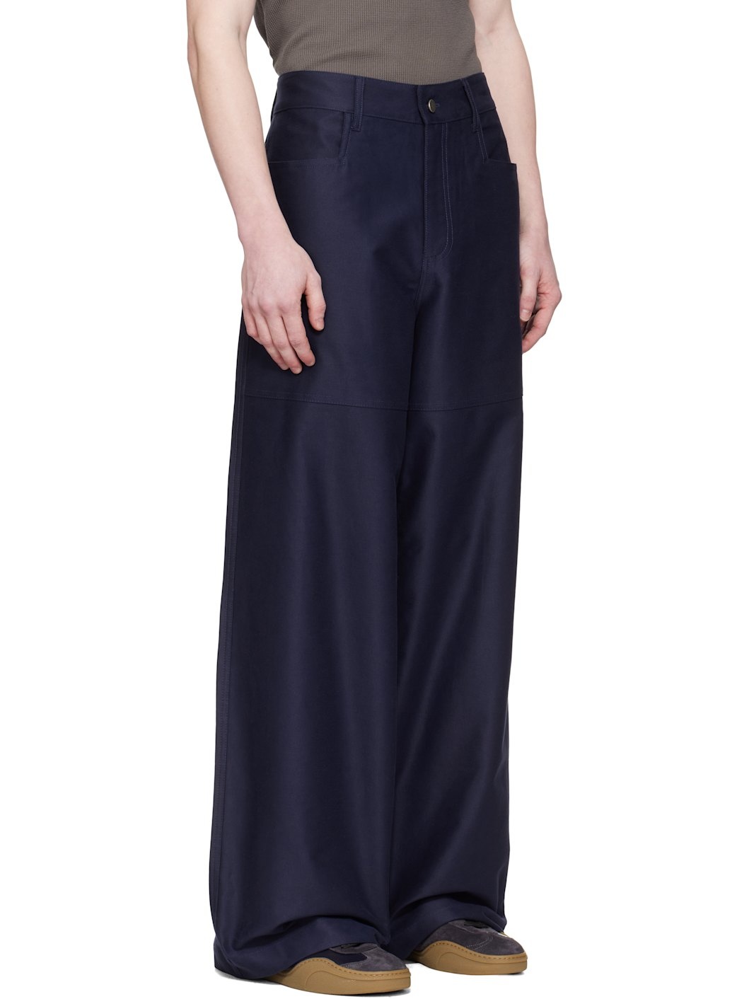 Navy Wide Sailor Trousers - 2