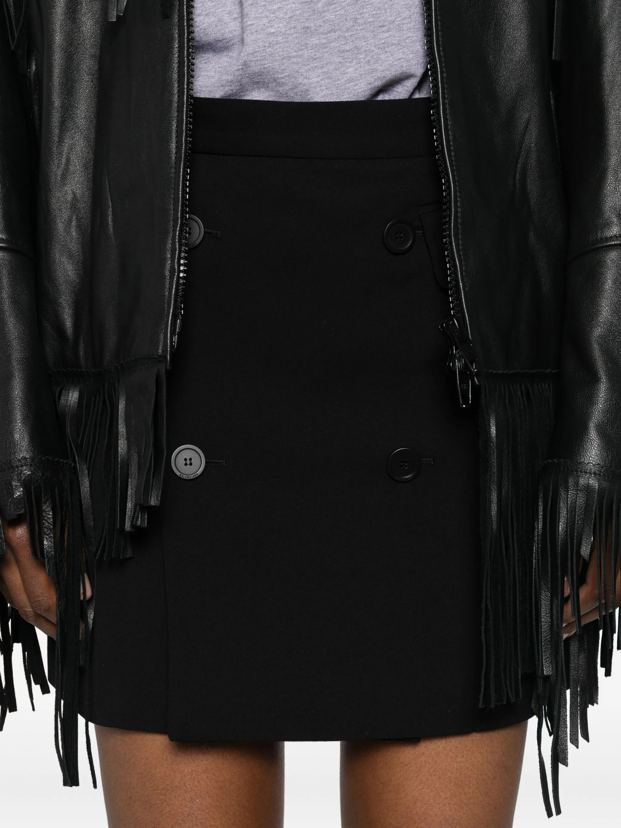 Balenciaga Black Twill Mini Skirt - 3