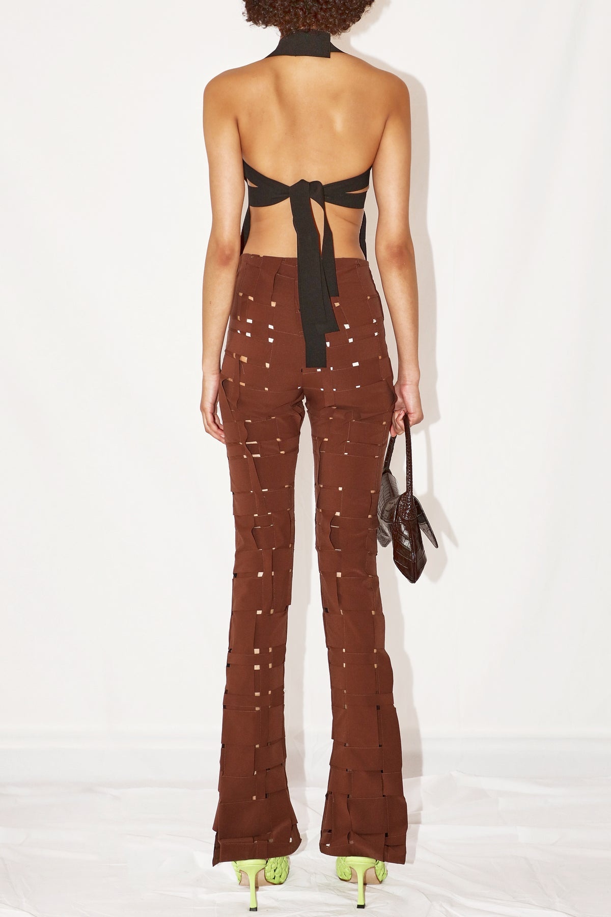 WEAVED FITTED TROUSERS BROWN - 2