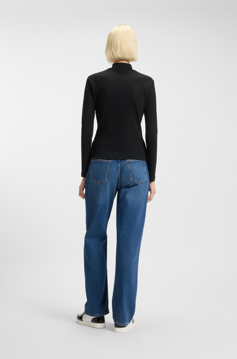 BLUE-LOGO TOP IN STRETCH COTTON 4