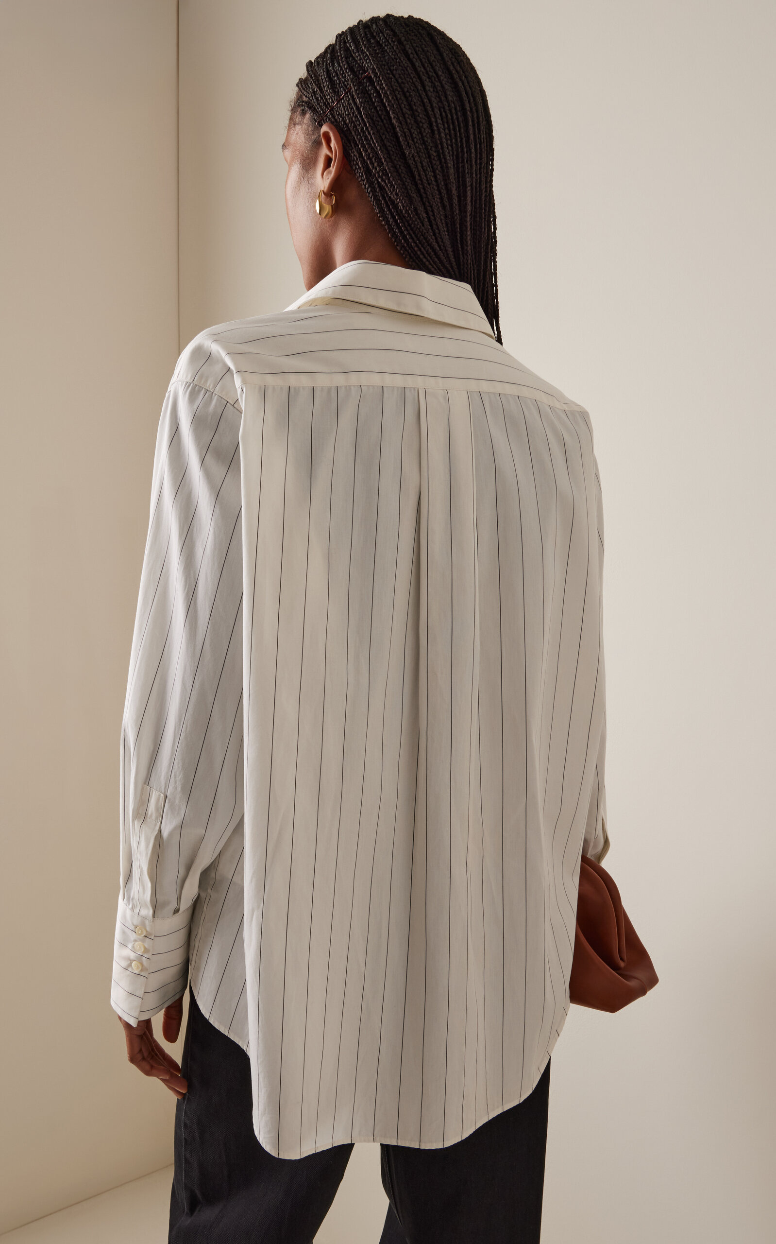Asymmetric Cotton Shirt black/white - 4
