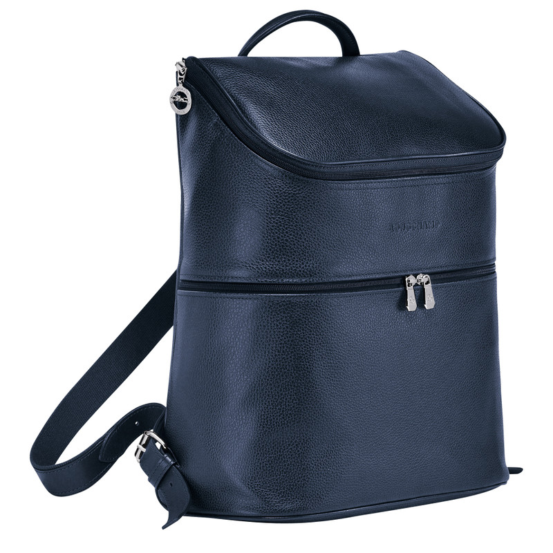 Le Foulonné Backpack Navy - Leather 3
