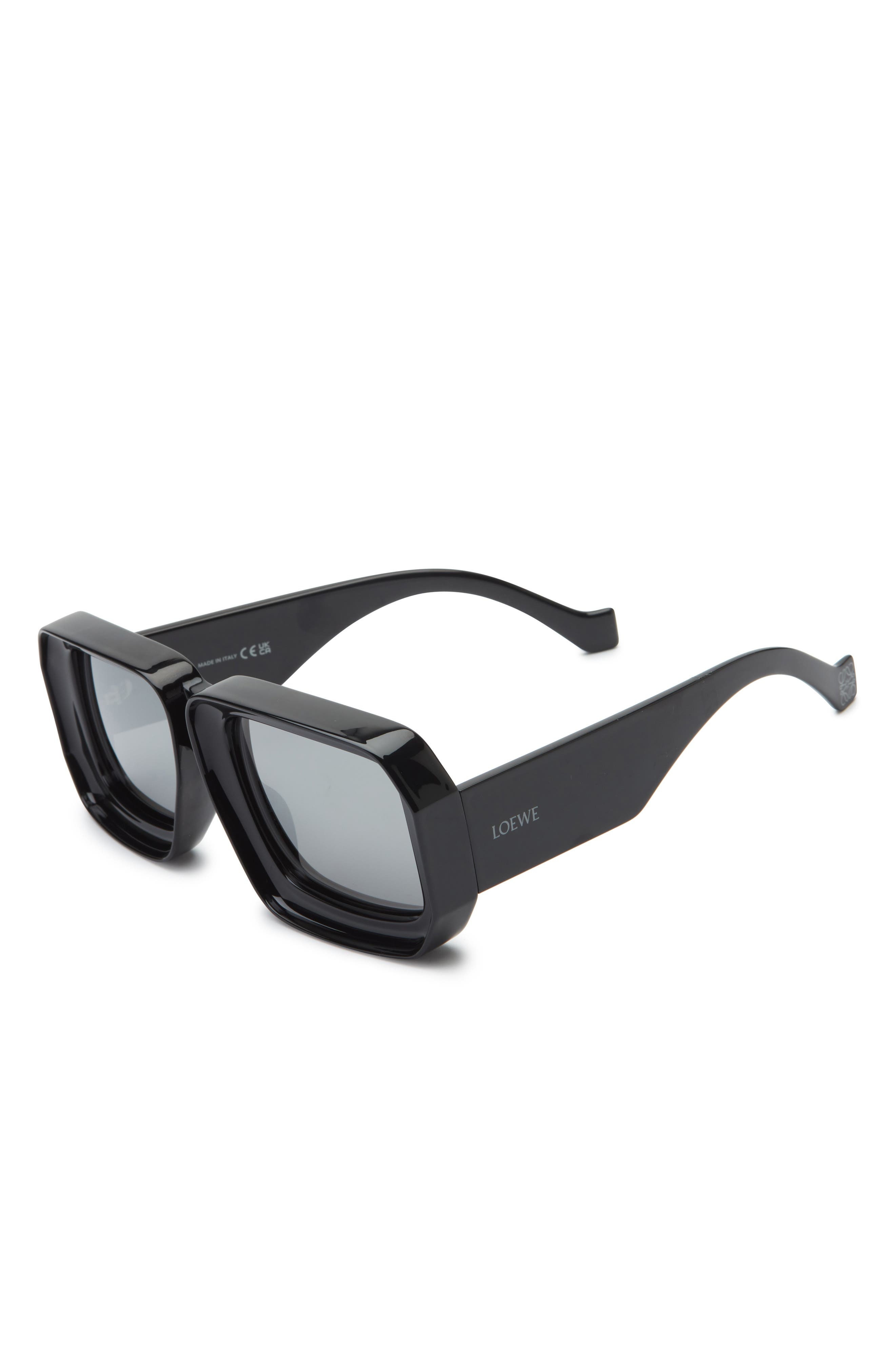 Loewe x Paula's Ibiza 56mm Mask Sunglasses in Shiny Black /Smoke Mirror at Nordstrom - 2