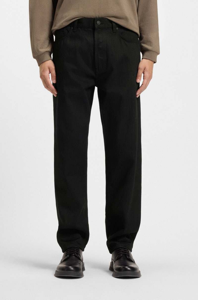BLACK TAPERED-FIT JEANS IN JAPANESE DENIM 2