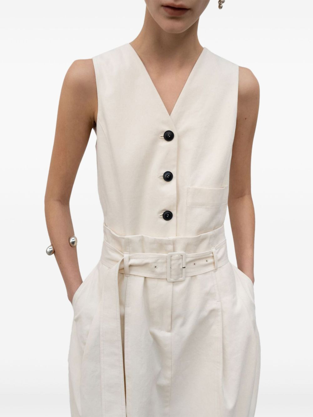 button-front belted midi dress - 5