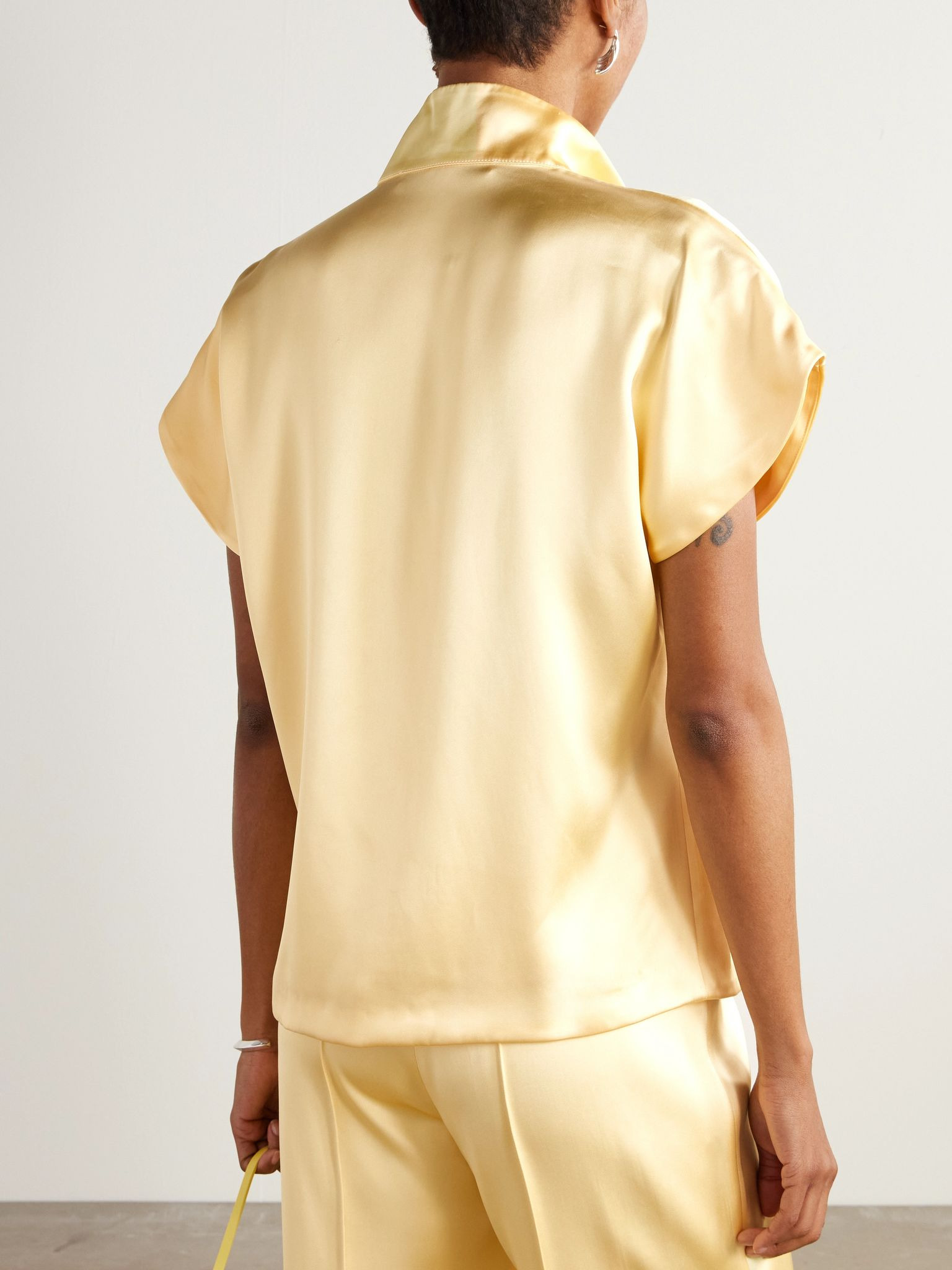 Satin shirt Yellow - 4