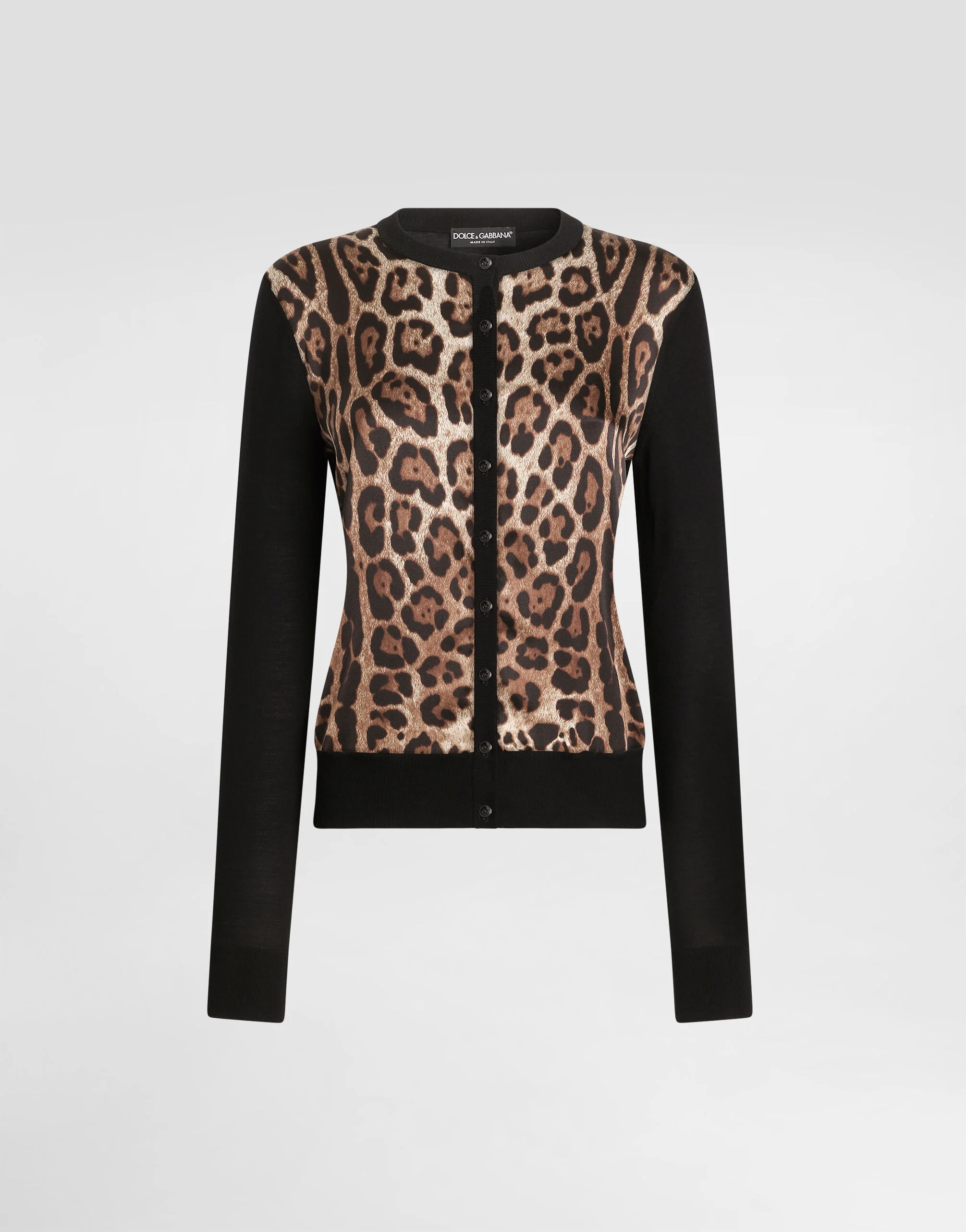 Leo-print wool cardigan - 1
