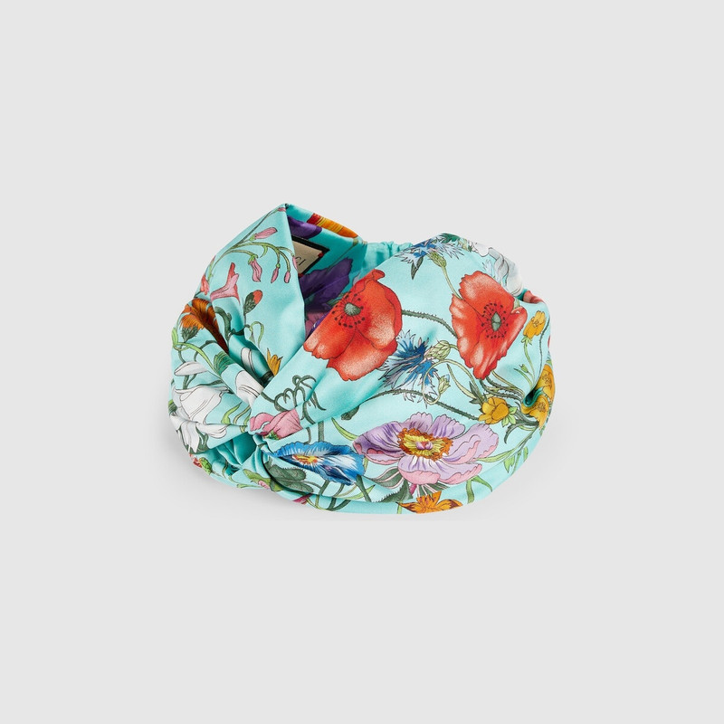 GUCCI Flora print silk headband outlook