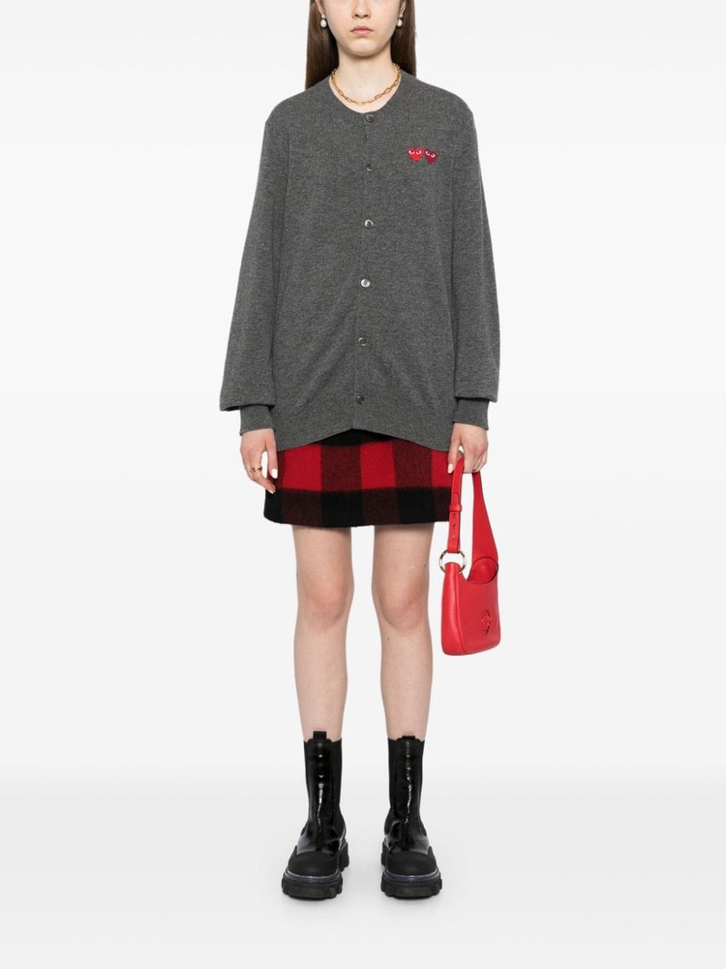 Comme des Garçons PLAY heart-patch wool cardigan outlook