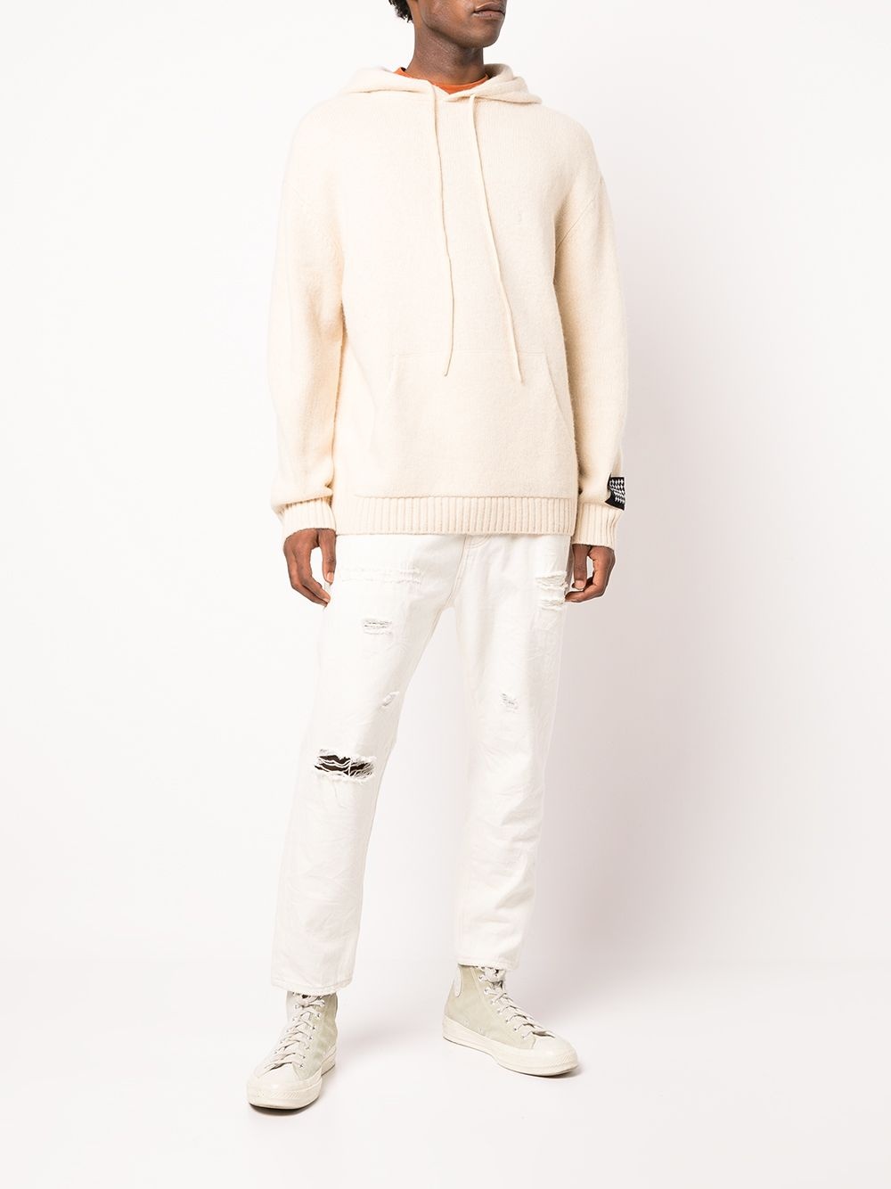 knitted pullover hoodie - 2