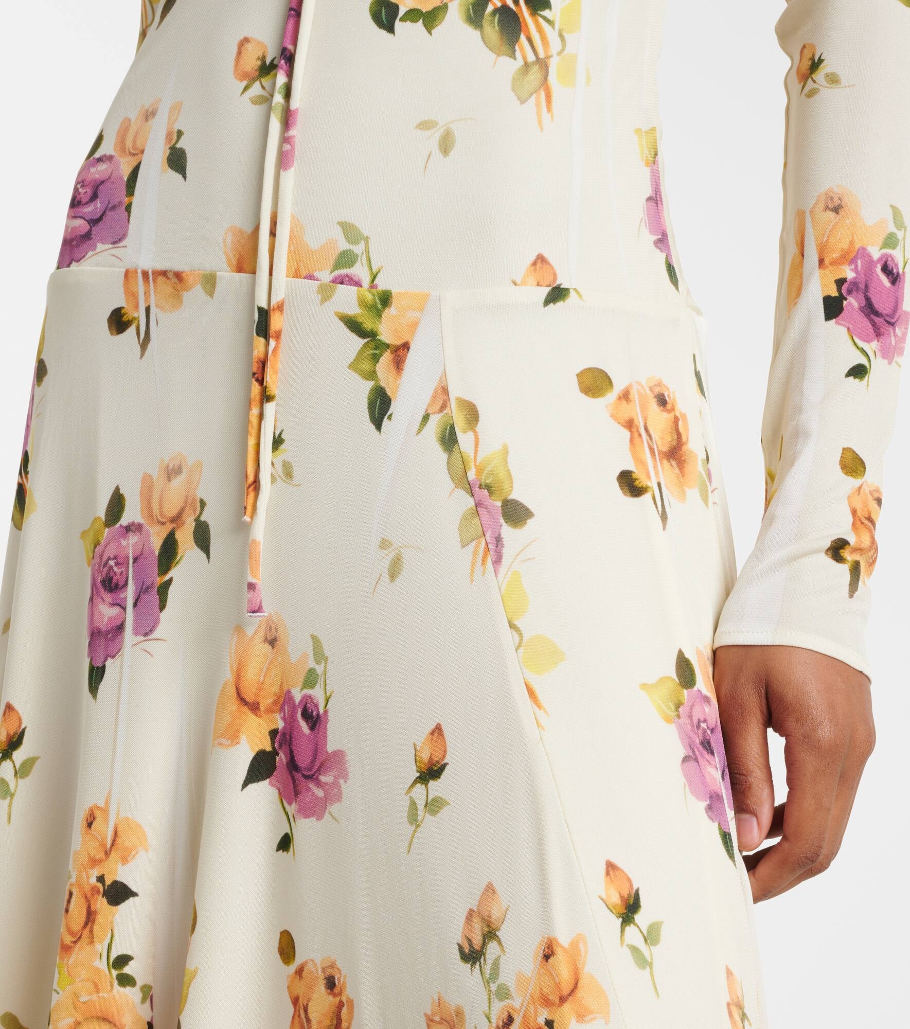 Edna floral asymmetric midi dress - 5