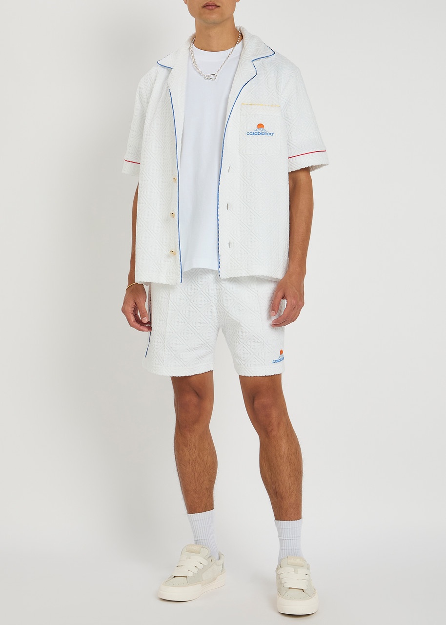 Casablanca Monogram-jacquard Towelling Cotton-blend Shorts - 4